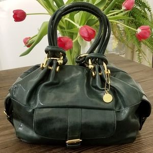 Big Buddha green vegan faux leather satchel purse